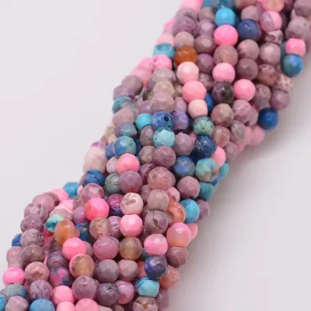 Ágata multicolor flamingo redonda 4mm