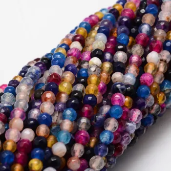 Ágata multicolor redonda facetada 4mm