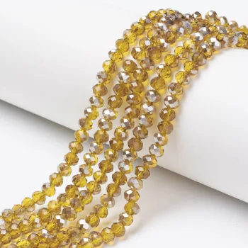 Cristal dorado plateado 6x5mm