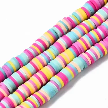 Puca multicolor fucsia celeste y amarilla 6x0.5mm