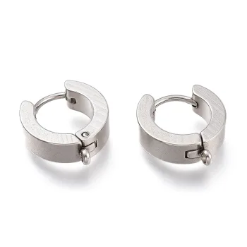 Argolla huggie acero inoxidable plateado 15x13x4mm