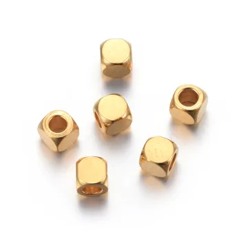 Separador cubo acero inoxidable dorado 3x3x3mm