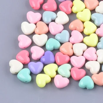 Corazón acrílico opaco multicolor 15x17x9.5mm