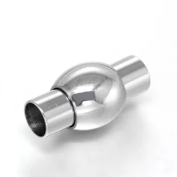 Cierre magnético redondo acero inoxidable plateado 3mm
