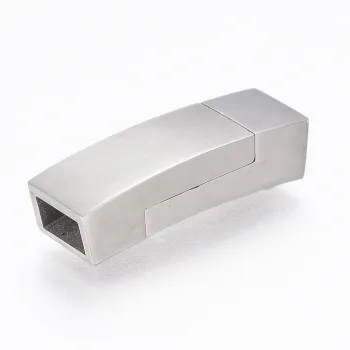Cierre magnético rectangular acero inoxidable plateado 3x6mm