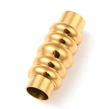 Cierre magnético tubular relieve acero inoxidable dorado 5mm