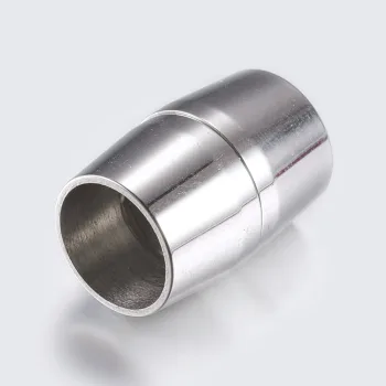 Cierre magnético tubular acero inoxidable plateado 10mm
