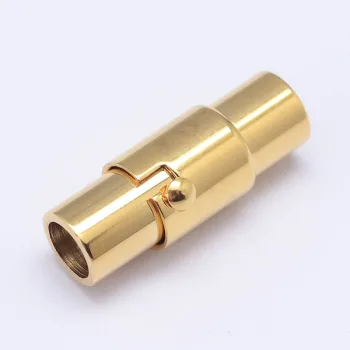 Cierre magnético tubular acero inoxidable dorado 4mm