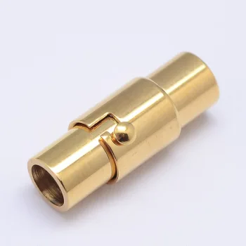 Cierre magnético tubular acero inoxidable dorado 5mm