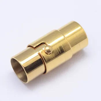 Cierre magnético tubular acero inoxidable dorado 6mm