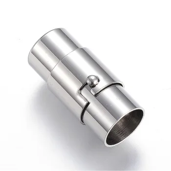 Cierre magnético tubular acero inoxidable plateado 8mm