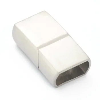 Cierre magnético rectangular acero inoxidable plateado 6x11mm