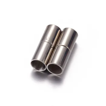 Cierre magnético tubular acero inoxidable plateado 6mm