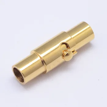 Cierre magnético tubular acero inoxidable dorado 3mm