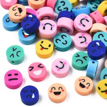 Carita feliz fimo multicolor 10x5mm