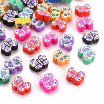 Mariposa fimo multicolor 8x11x4mm