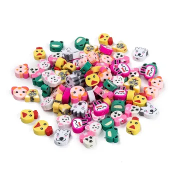 Animales mix fimo multicolor 12x12x5mm