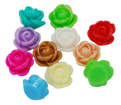 Rosas de resina multicolor 9x7mm