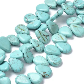 Gotas de howlite turquesa 14x10x4mm