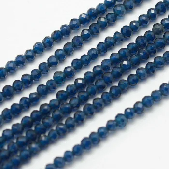 Cuarzo facetado redondo azul oscuro 2mm