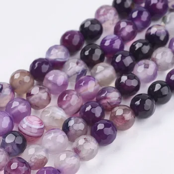 Ágata madagascar redonda morada 6mm