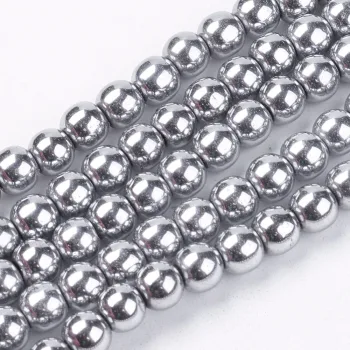 Hematite redondo plateado 6mm