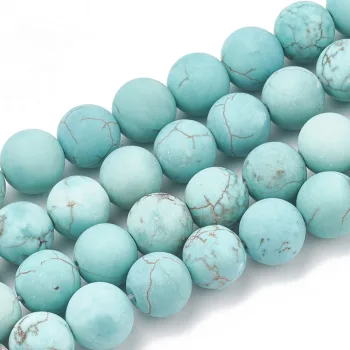 Howlite glaceado redondo turquesa 6mm