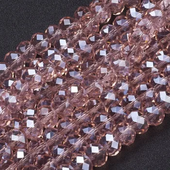 Cristal rosado brillante 10x8mm