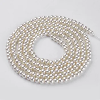 Perla de vidrio redonda crema 4mm
