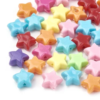 Estrella acrílica multicolor 10x11x6mm