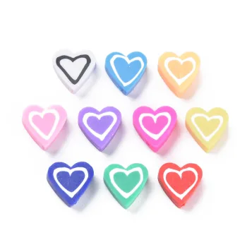 Corazón fimo multicolor 10x4.5mm
