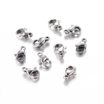 Cierre pico lora acero inoxidable plateado 10x6x3mm