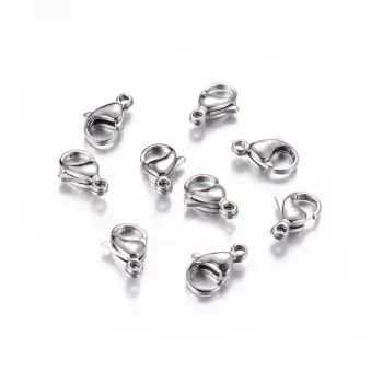 Cierre pico lora acero inoxidable plateado 13x8x4mm