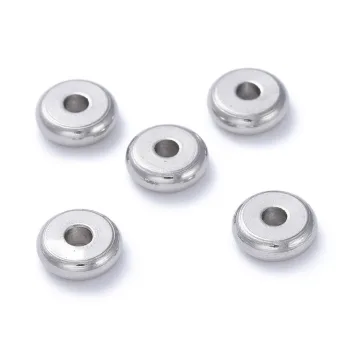 Separador dona acero inoxidable plateada 6x2mm