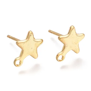 Base arete estrella acero inoxidable dorado 10x8mm
