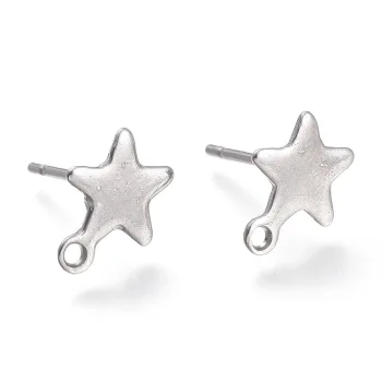 Base arete estrella acero inoxidable plateada 10x8mm