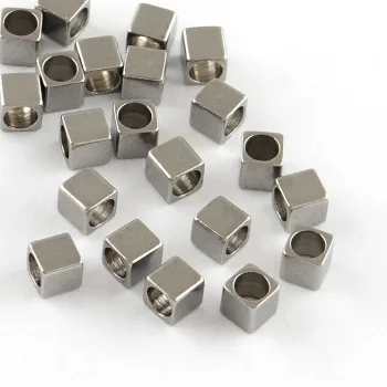 Separador cubo acero inoxidable plateado 3x3x3mm