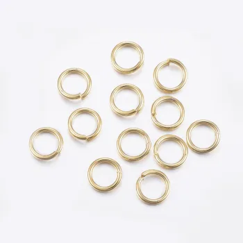 Argolla acero inoxidable dorada baño oro 18k 8x0.8mm
