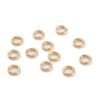 Argolla acero inoxidable dorada baño oro 18k 4x0.8mm