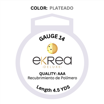 Alambre 14G Plateado de cobre calidad AAA con cobertura de polímero