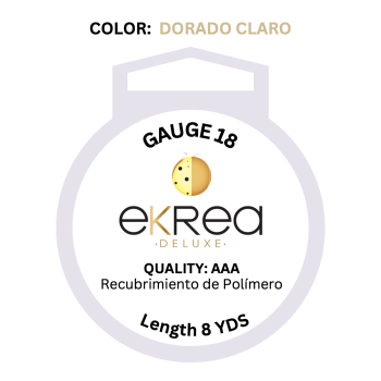 Alambre 18G Dorado Claro de cobre calidad AAA con cobertura de polímero