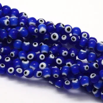 Murano ojo turco redondo azul 8mm