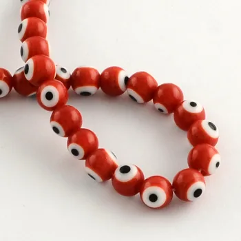 Murano ojo turco redondo rojo 6mm