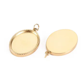 Base resina dije ovalado dorado 16x12mm