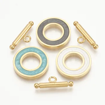 Cierre marinero enamel y acero inoxidable dorado 19x2mm