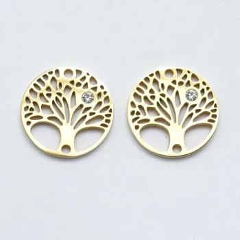 Árbol de la vida conector dorado 15x2mm
