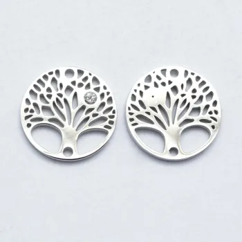 Árbol de la vida conector plateado 15x2mm