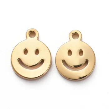 Carita feliz mini dije dorado 8x6x1mm
