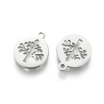 Árbol de la vida dije plateado 12x10x1mm