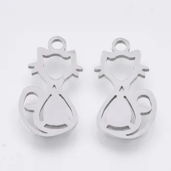 Silueta gato dije platedo 18x9.5x1mm